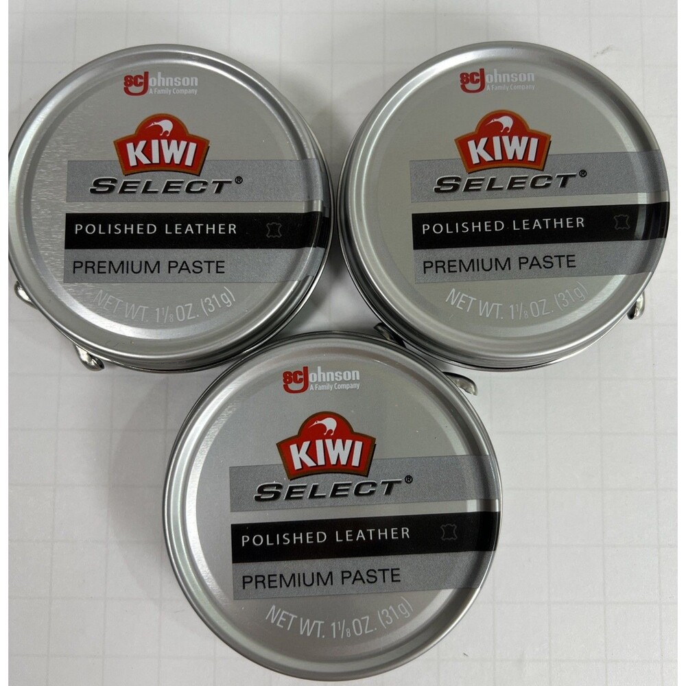 3 Pack Kiwi Select Polished Leather Premium Paste 1⅛oz. Black Color